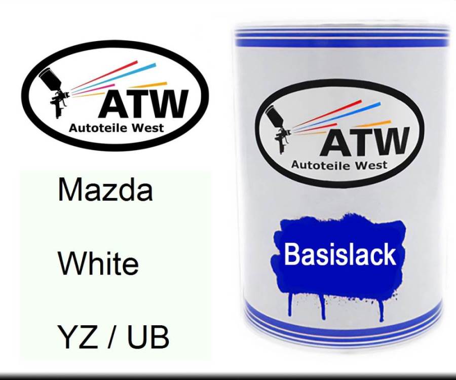 Mazda, White, YZ / UB: 500ml Lackdose, von ATW Autoteile West.